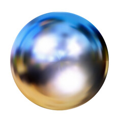 Wall Mural - y2k isolated chrome metal element. trendy 3d steel sphere