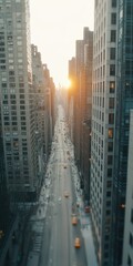 Poster - City street at sunset