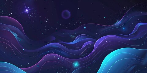 Wall Mural - blue purple abstract cosmic wave background 