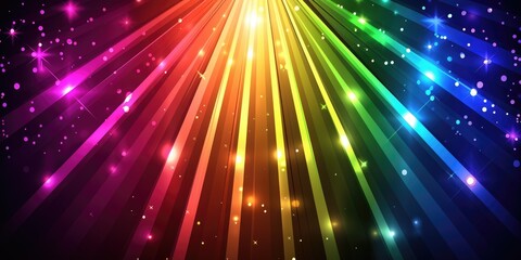 Poster - rainbow colored light rays
