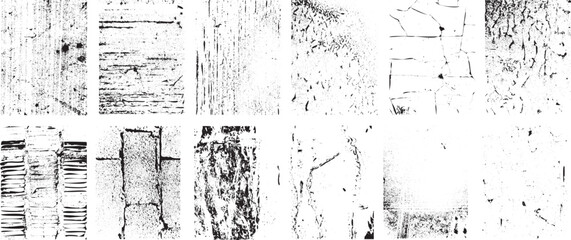 Fototapete - Grunge textures set. Collection of vector, distress, textures .Simply Place grungy textured overlay over any Object to Create grunge ,dirty effect .Various distressed texture for your design. 