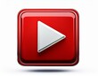 © Stefan - 3d YouTube logo play button red square white triangle yt social media icon front view isolated on white