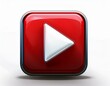 © Stefan - 3d YouTube logo play button red square white triangle yt social media icon front view isolated on white
