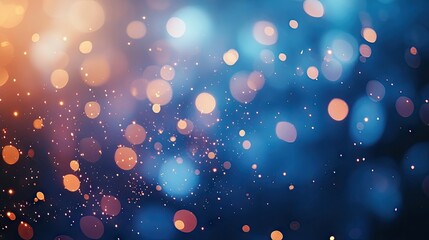 Leinwandbilder - Vibrant fireworks create a stunning display against a blue background, enhanced by beautiful bokeh effects. This captivating image of fireworks offers ample copy space for creative use.