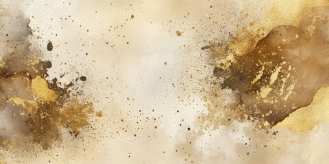 Poster - Textured golden watercolor splashes radiate beauty, offering a stunning visual effect with their rich hues and unique depth, creating an artistic impression.