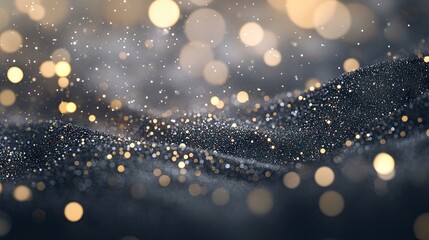 Aufkleber - gold and black glitter sparkles create a stunning visual effect against a light grey background, enh