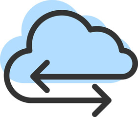 Poster - Cloud Storage And Data Transfer Vector Icon. Computing Service And Network Related Line Icons. Database And Server, Cyber Security, Digital Transformation.