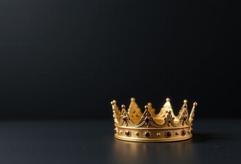 Wall Mural - golden crown on black background