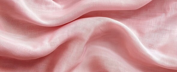 Wall Mural - soft pink fabric texture with gentle folds and fine woven details generative ai