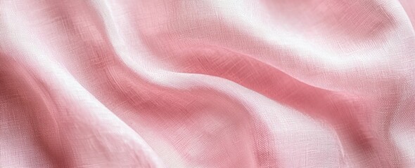 Wall Mural - soft pink fabric texture with gentle folds and fine woven details generative ai