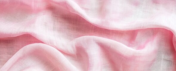 Wall Mural - soft pink fabric texture with gentle folds and fine woven details generative ai