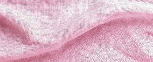 Wall Mural - soft pink fabric texture with gentle folds and fine woven details generative ai