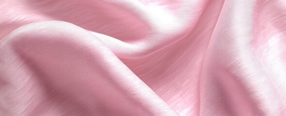 Wall Mural - Soft pink silk fabric texture with smooth folds and glossy finish Generative AI