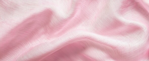 Wall Mural - Soft pink silk fabric texture with smooth folds and glossy finish Generative AI