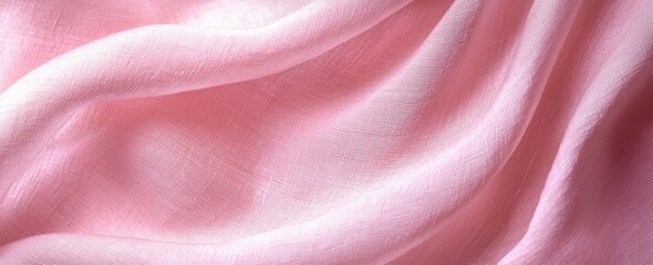 Wall Mural - Soft pink silk fabric texture with smooth folds and glossy finish Generative AI