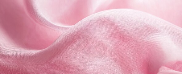 Wall Mural - Soft pink silk fabric texture with smooth folds and glossy finish Generative AI