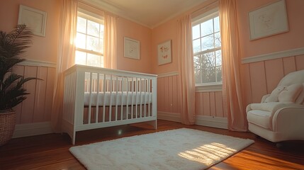 Poster - a beautifully designed pastel themed minimalist nursery with a delicate soft and airy ambiance the r