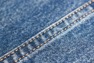 seam of blue denim texture background, jean fashion style