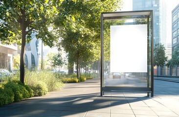 Blank Advertisement Poster on a City Street