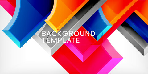 Aufkleber - Square, arrow shapes with round elements Vector Illustration For Wallpaper, Banner, Background, Card, Book Illustration, landing page