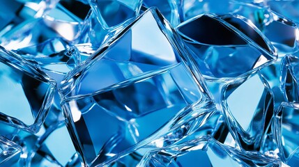 Poster - Close-Up of an Iceberg with Deep Blue Tones