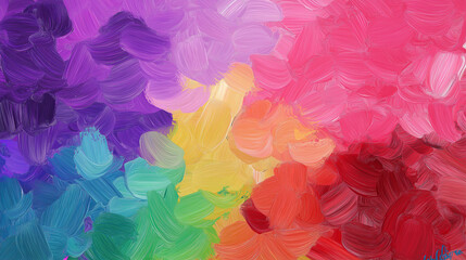 Wall Mural - Artistic Brushstroke Abstract in Rainbow Colors