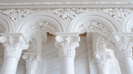 Poster - Architectural Arches and Columns in White Marble