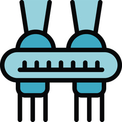 Poster - Futuristic monorail train moving on rails icon, outline style