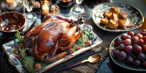 Wall Mural - Peking duck traditional asian chinese restaurant dish, fried poultry with crispy skin.