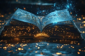 Poster - An Open Book Glowing With Mystical Light
