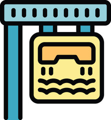 Poster - icon of a car wash station signage showing water dropping from a car roof