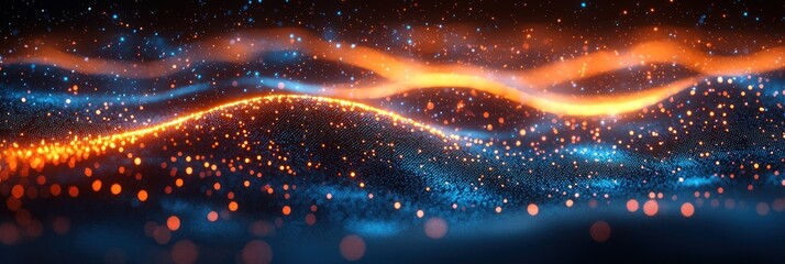 Poster - Abstract Glow with Orange and Blue Lights
