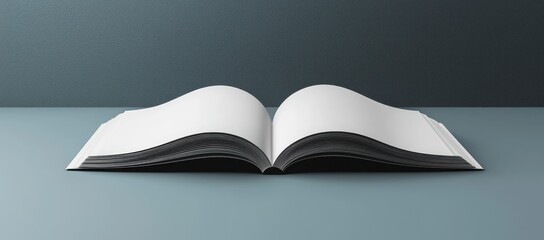 Poster - An Open Book with Blank White Pages Against a Blue Background