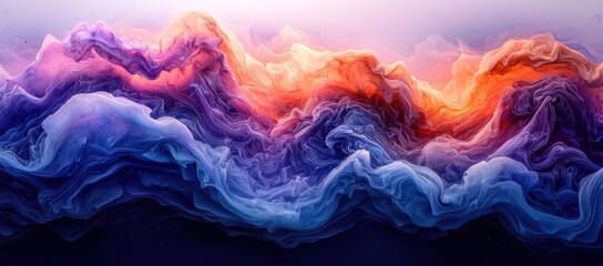 Poster - Abstract Swirling Colors with Purple, Orange, and Blue Hues