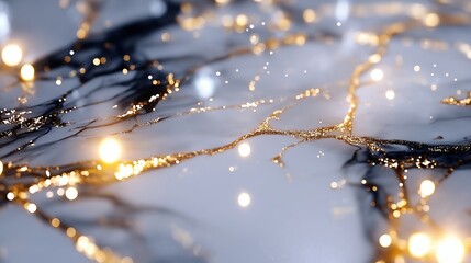 Poster - Abstract Marble Texture with Gold Veins