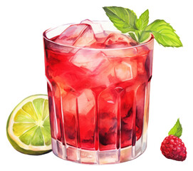 Sticker - PNG Cocktail mojito fruit drink.