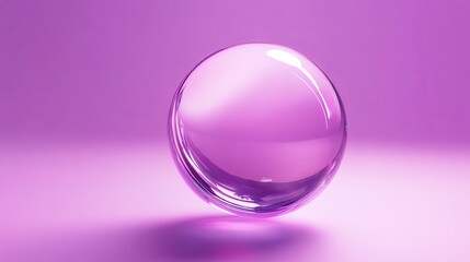 Poster - A shiny purple glass sphere reflecting light on a soft gradient background.