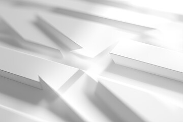 Poster - Abstract white background with layered geometric patterns and soft shadows.