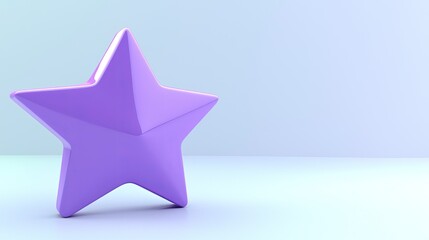 Aufkleber - purple star shape on a light blue background, minimalist design.