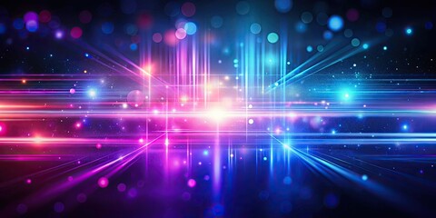 Wall Mural - Abstract blur light flare with neon glow in ultraviolet navy blue, pink, and purple hues on a futuristic dark background