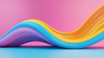 Poster - Vibrant Abstract Waves in Gradient Colors
