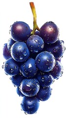 Aufkleber - Plump and Juicy Grapes with Water Droplets Isolated on White : Generative AI