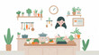© Eva - Woman Cooking with Fresh Vegetables in a Clean Kitchen