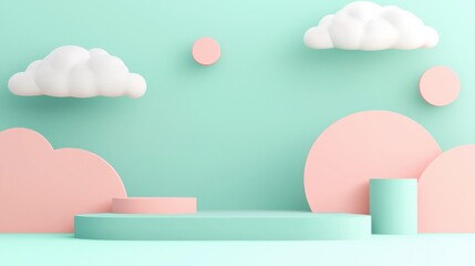 Poster - Soft Pastel Clouds in Open Sky Space