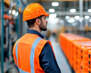 Engineer Monitoring Battery Assembly Process