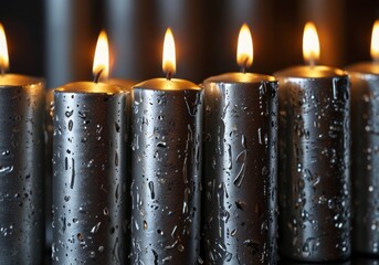 abstract background with silver candles