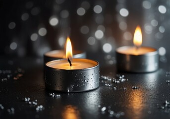 abstract background with silver candles