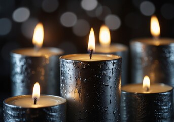 abstract background with silver candles