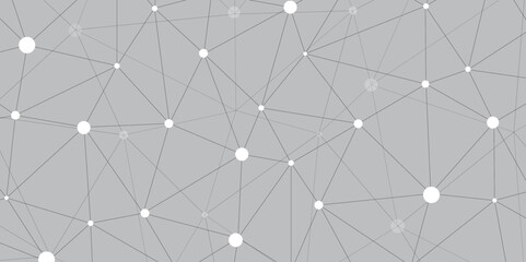 Aufkleber - Abstract geometric background with connecting dots and lines with low poly triangle shapes. Polygonal Mesh Background Vector design digital technology concept Global network connection data structure.