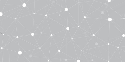 Aufkleber - Abstract geometric background with connecting dots and lines with low poly triangle shapes. Polygonal Mesh Background Vector design digital technology concept Global network connection data structure.